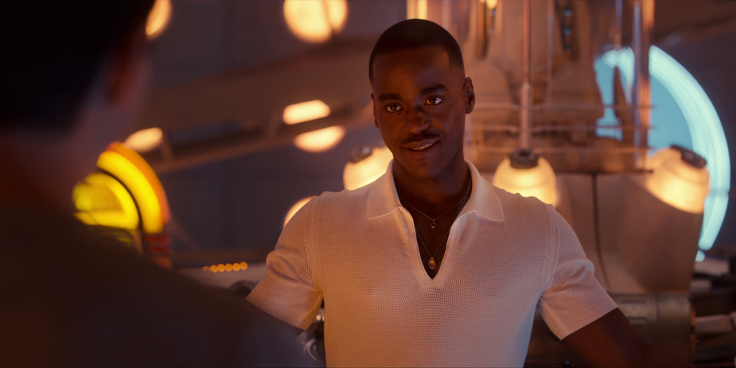The Doctor in the Tardis, talking to Conrad