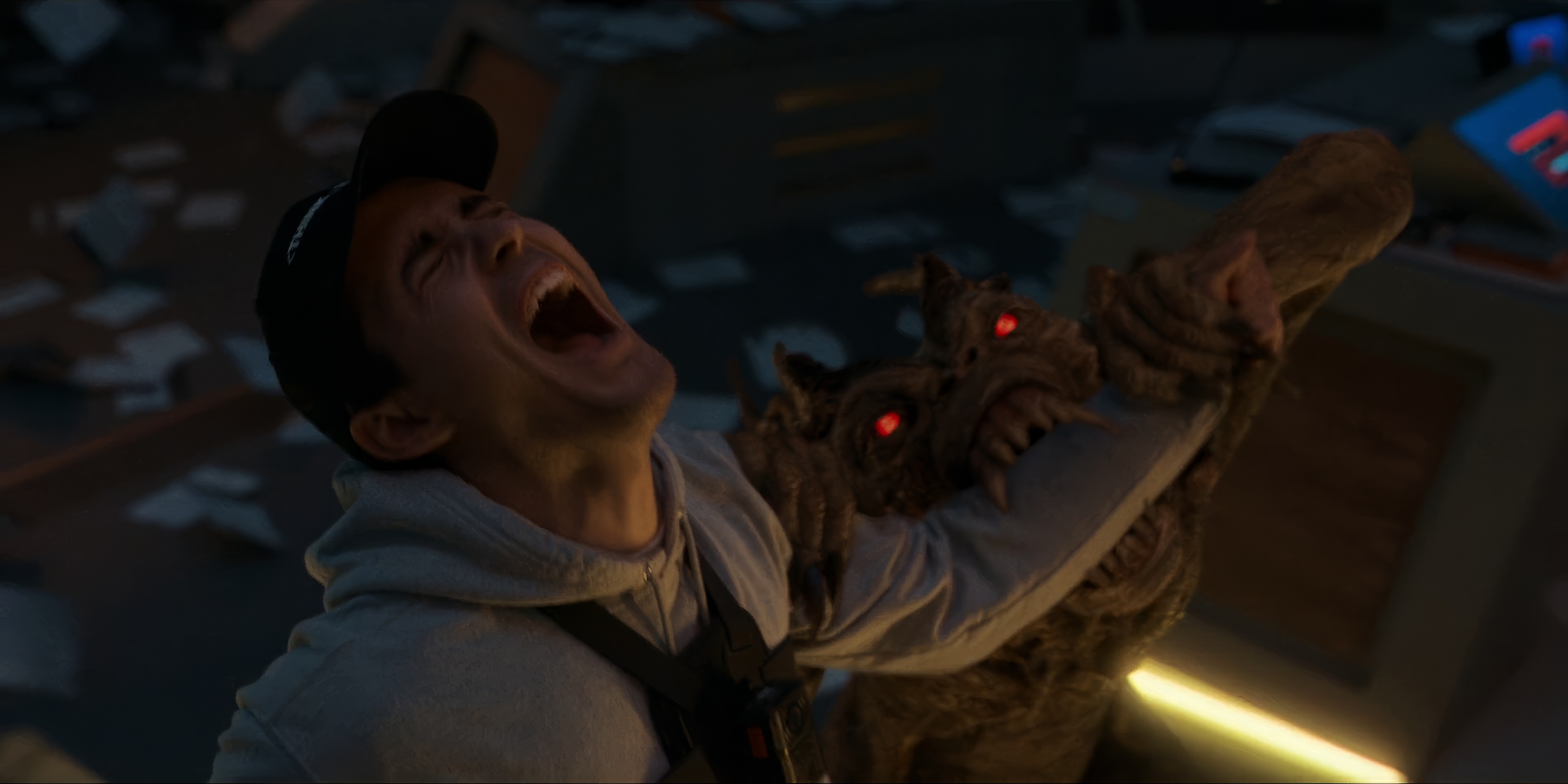 The Shreek biting Conrad